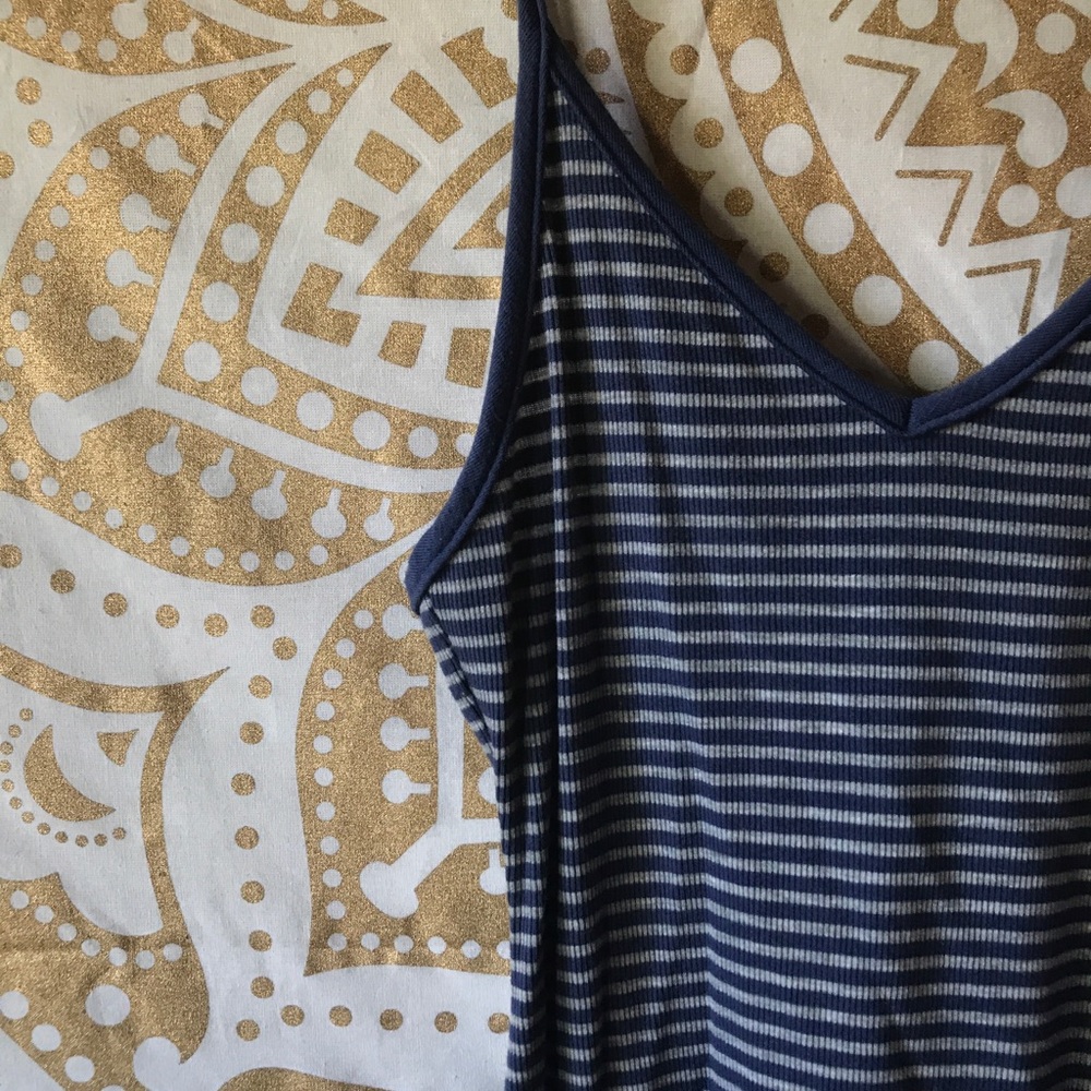 Blue & Gray Striped Dress